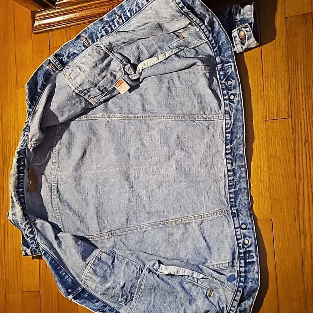 Levi's Vintage Acid Washed Denim Trucker Jacket Med Unisex - Picture 16 of 16